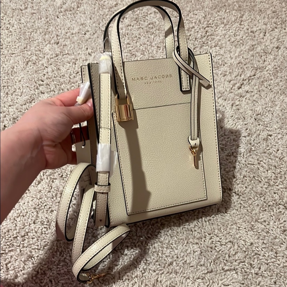 Marc Jacobs Cream Leather Tote Bag